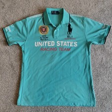 Rare Ralph Lauren RL Racing United States Big Pony Polo Shirt Size XL