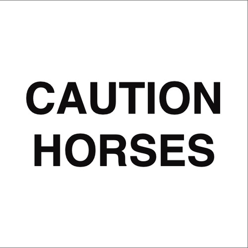 Large caution horses horse box - caution,