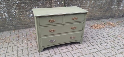 Vintage olive green chest - vintage,