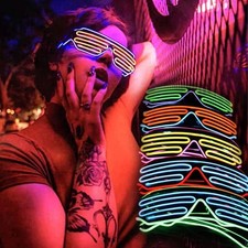 Neon Led Eyewear Glowing Glasses Christmas Flashing Light Glass Gift Cool UK