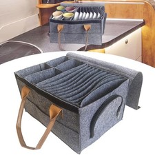 Caravan Felt Plate+Cup Holder Camping Storage Bag For Motorhome Cupboard Storage