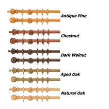 Wood Curtain Pole Set 35mm