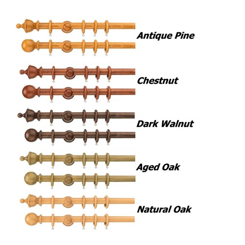 Wood curtain pole set 35mm - wood,