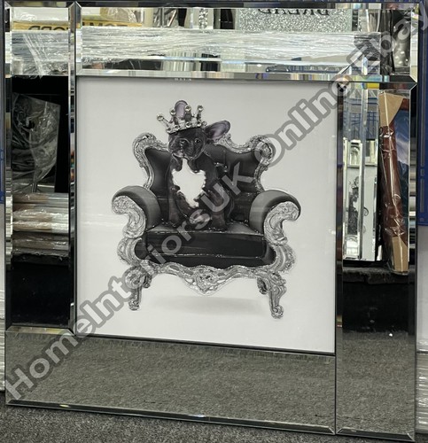French bulldog silver crown - french,