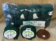 10x COURTELLE COUNTYWISE ARAN ACRYLIC YARN WILTSHIRE GREEN & YARN HOLDER JAROL