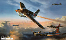 Nicolas Trudgian Aviation ART PRINT Rocket Attack Komet signed by Franz Woidich