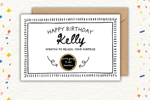 Personalised gift scratch - personalised, card