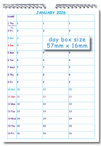 The page family calendar - page,