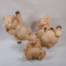 Pig Figurine Ornament X3
