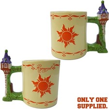 Disney World Store Tangled Lantern Mug Shaped Cup Rapunzel Tower Handle Sun Logo