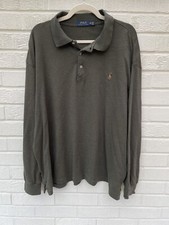 Ralph Lauren Polo Shirt Mens Green 3xb Xxxl Big Long Sleeve Pony Classic Soft