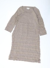 Kaliko Womens Brown Viscose A-Line Size 14 Scoop Neck Pullover