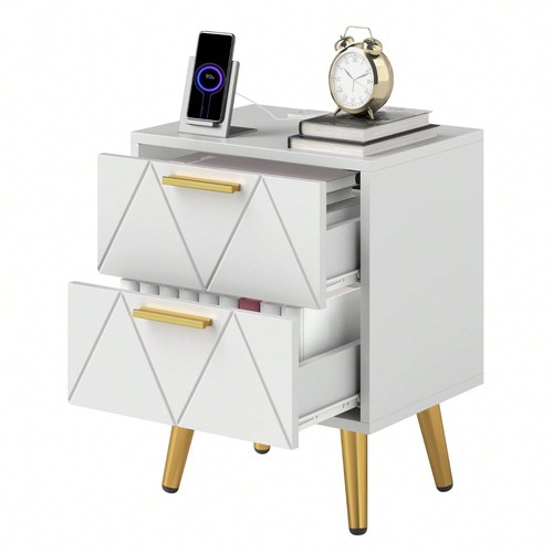 Bedside table with drawers - bedside, &