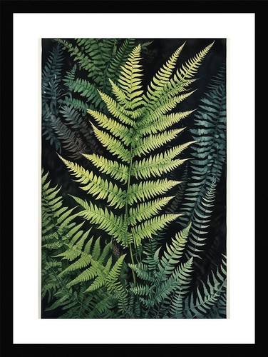 Nostalgic fern fronds - nostalgic, framed