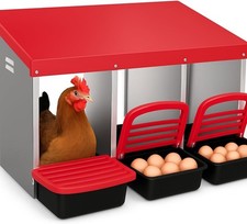 Chicken Nesting Boxes 3 Compartment Metal Roll Out Nesting Box Egg Collection