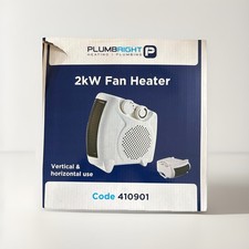 PLUMBRIGHT 2kW ELECTRIC FAN HEATER. VERTICAL& HORIZONTAL USE. BRAND NEW IN BOX