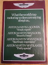 1982 Aston Martin Lagonda, V8 Saloon, V8 Vantage, V8 Volante Brochure