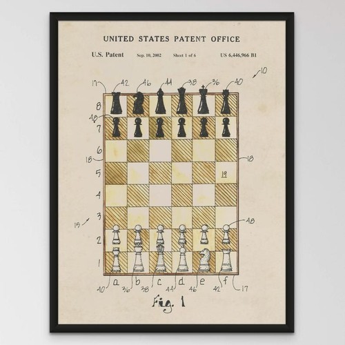 Chess framed patent office - chess,