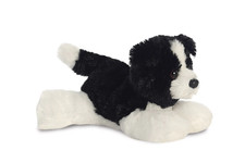 AURORA 20cm BORDER COLLIE DOG PUPPY SOFT TEDDY BEAR FLOPSIES PLUSH CUDDLY TOY