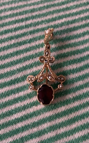 Vintage 9ct gold garnet - vintage, &