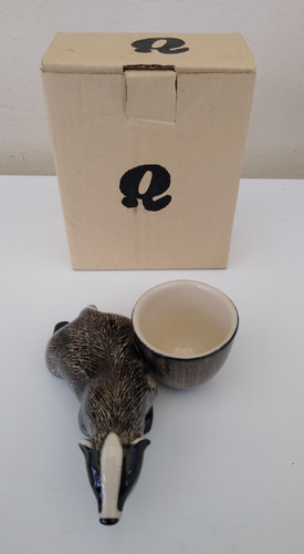 Quail pottery badger egg cup - egg,