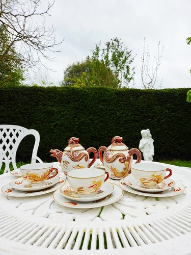 Satsuma dragon tea set 15 - dragon,