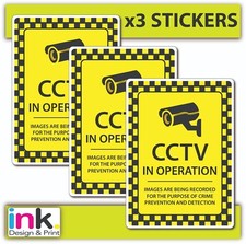 3x CCTV stickers camera Alarm