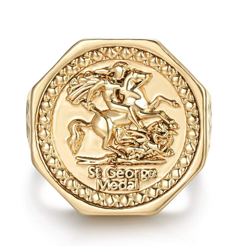 Men 9ct gold george dragon - george,