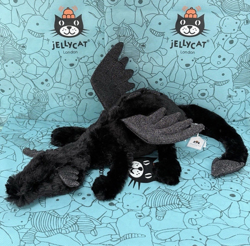 Jellycat onyx dragon plush - onyx,