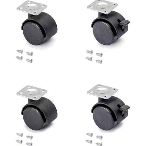 Heavy duty black castors pack - heavy-duty,