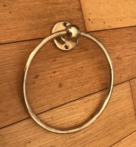 Vintage brass toilet towel - toilet,