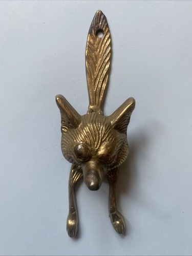 Vintage brass metal - fox, 6”