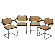 FOUR VINTAGE 1970 MADE IN ITALY STAMPED MARCEL BREUER CESCA KNOLL DINING CHAIRS