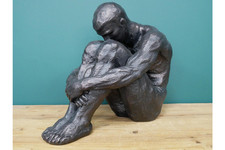 Large 34cm sitting - man, bronze