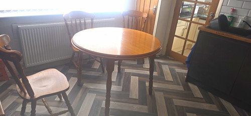 Round wood dining table with - round,