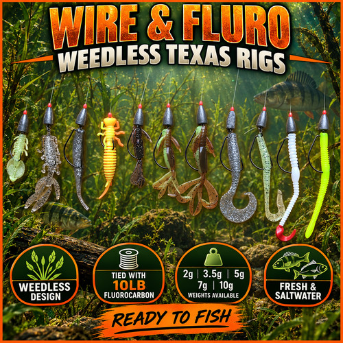 Pre tied weedless texas - tied,