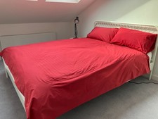 IKEA Bedding 100% Cotton 1x Duvet Cover 200cm x 200cm + 4x Pillow Cases Dark Red