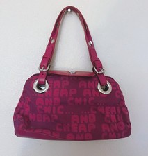 Moschino Cheap And Chic Canvas Leather Trim Shoulder Bag Tote Purse Cute