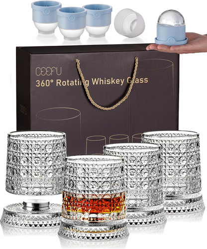 360 spinning whiskey glasses - 360°,