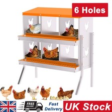Chickens Nesting Box 6-Hole Laying Box Eggs Laying Box w/ Egg Collection Systems