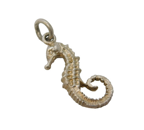 Sterling silver seahorse charm - sterling,