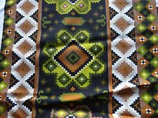 Vintage 1960s Corded Rayon Cotton Interiors Fabric Aztec Design 36"Lx 48"W