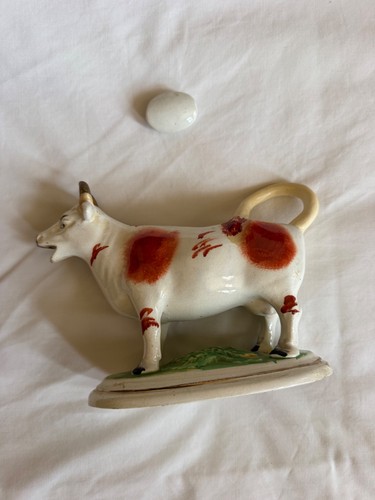 Antique pottery cow creamer - antique,