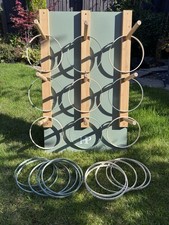 Handmade Garden Noughts And Crosses Wooden Wedding Game Tic Tac Toe & Hoops