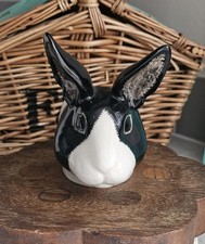 Quail Ceramics Face Egg Cup Dutch Rabbit Black & White