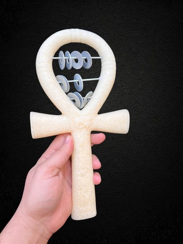 Alabaster ankh sistrum ancient - alabaster,
