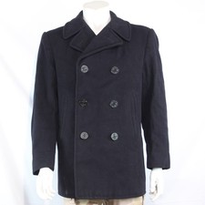 WW2 US Navy Pea Coat Wool Winter Genuine Surplus Jacket 4 Button 36-38" (3649)