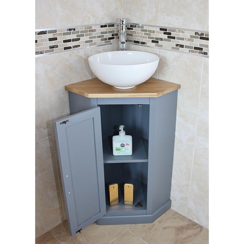 Grey painted bathroom corner - painted, |