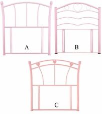 3ft single size pink metal headboard bed head end. Girls pink, hearts,steel tubu