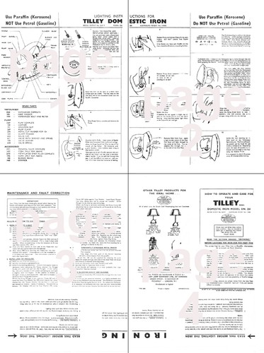 Instructions for tilley - for,